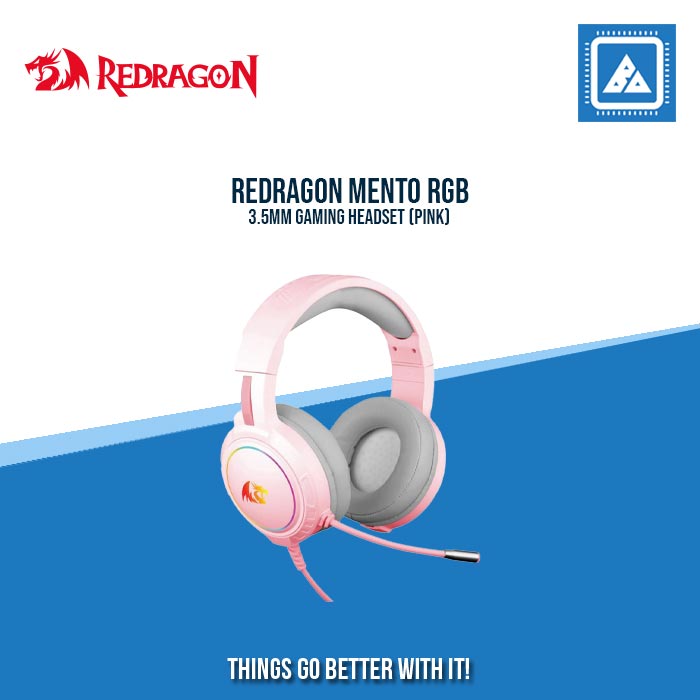 REDRAGON MENTO RGB 3.5MM GAMING HEADSET (PINK) REDRAGON MENTO RGB 3.5MM GAMING HEADSET (PINK)